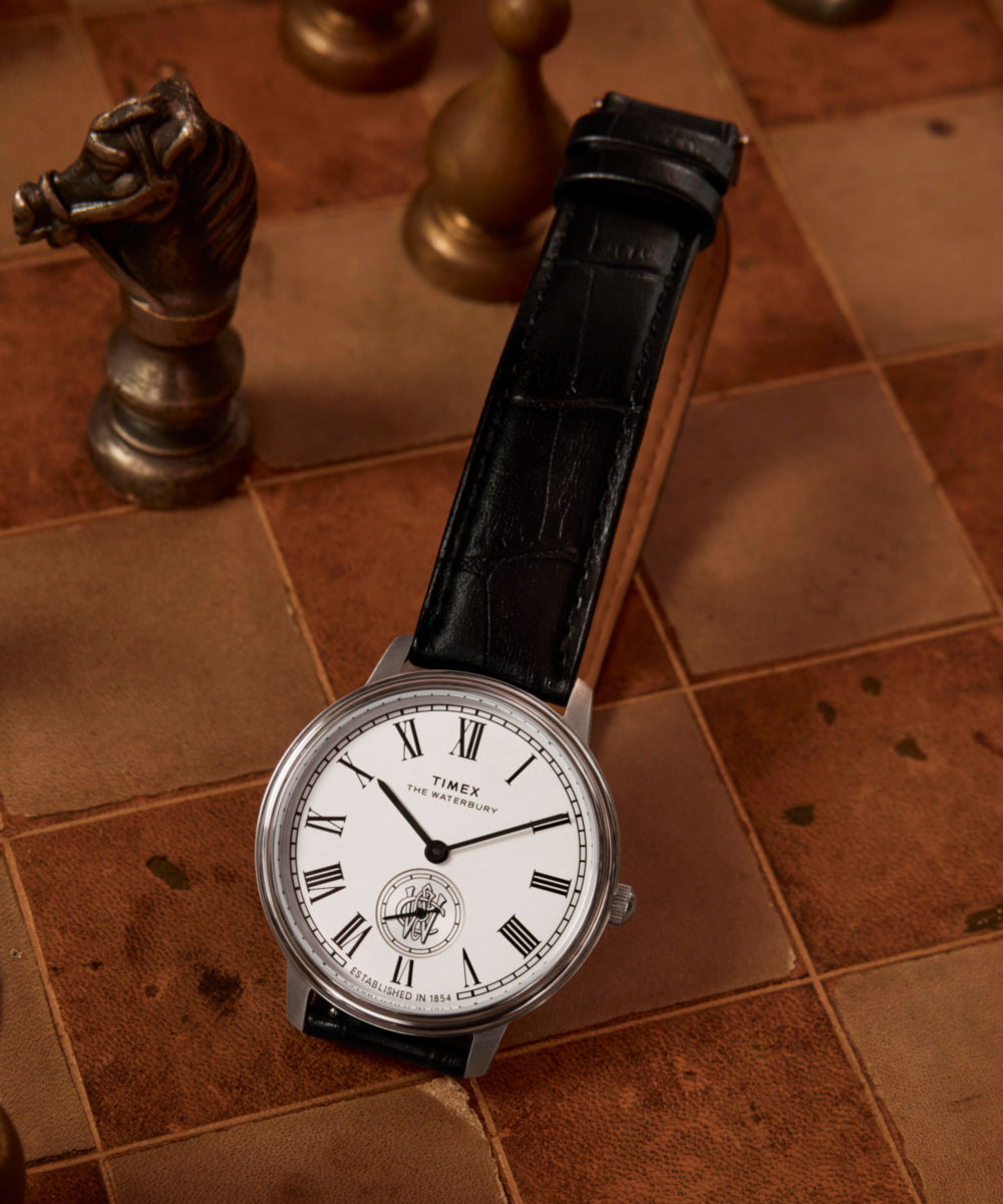 Waterbury Metropolitan Sub-Second 39mm Leather Strap Watch - Image 7