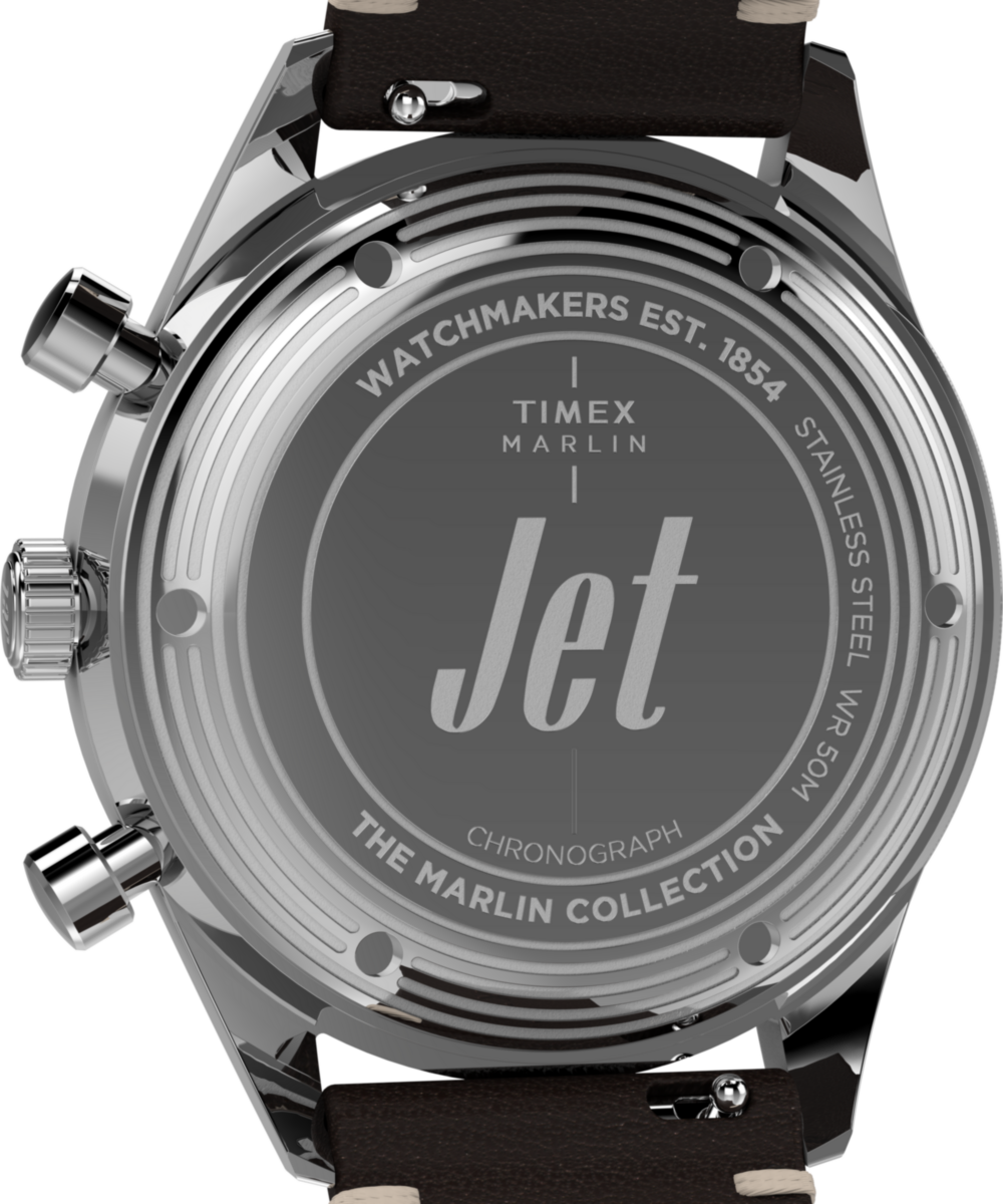 Marlin® Jet Quartz Chronograph 40mm Leather Strap Watch - Image 5