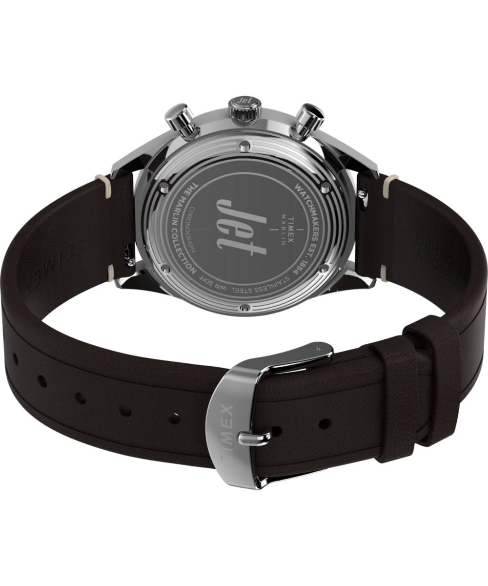 Marlin® Jet Quartz Chronograph 40mm Leather Strap Watch - Image 6