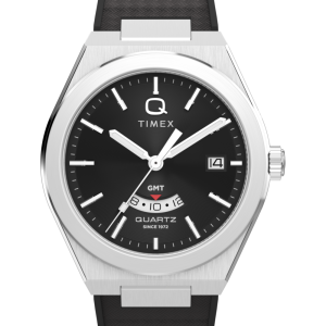 Q Timex Continental GMT 39mm Synthetic Rubber Watch