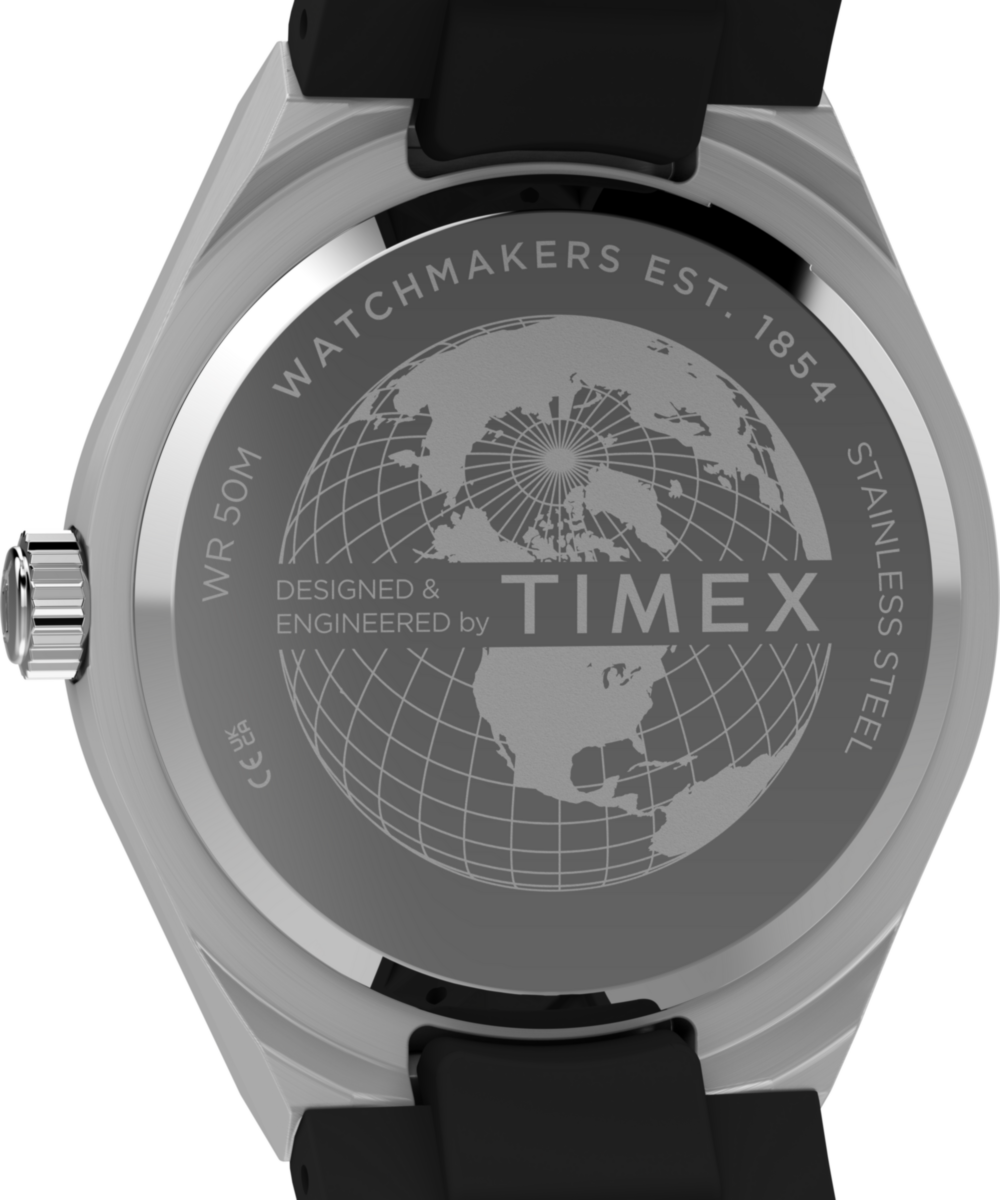 Q Timex Continental GMT 39mm Synthetic Rubber Watch - Image 4