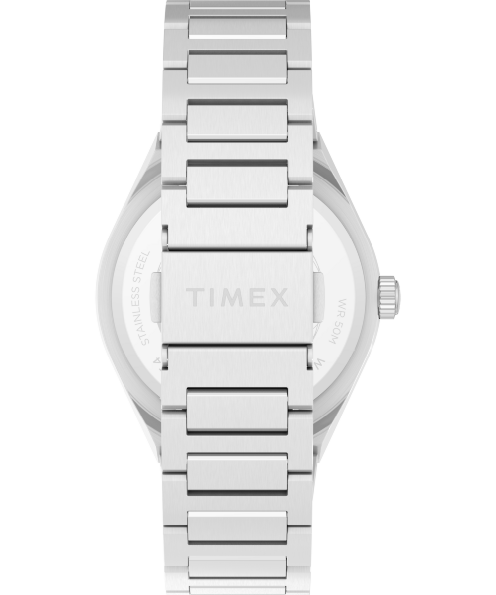 Q Timex® Continental Day and Date 39mm Stainless Steel Bracelet Watch - Image 6