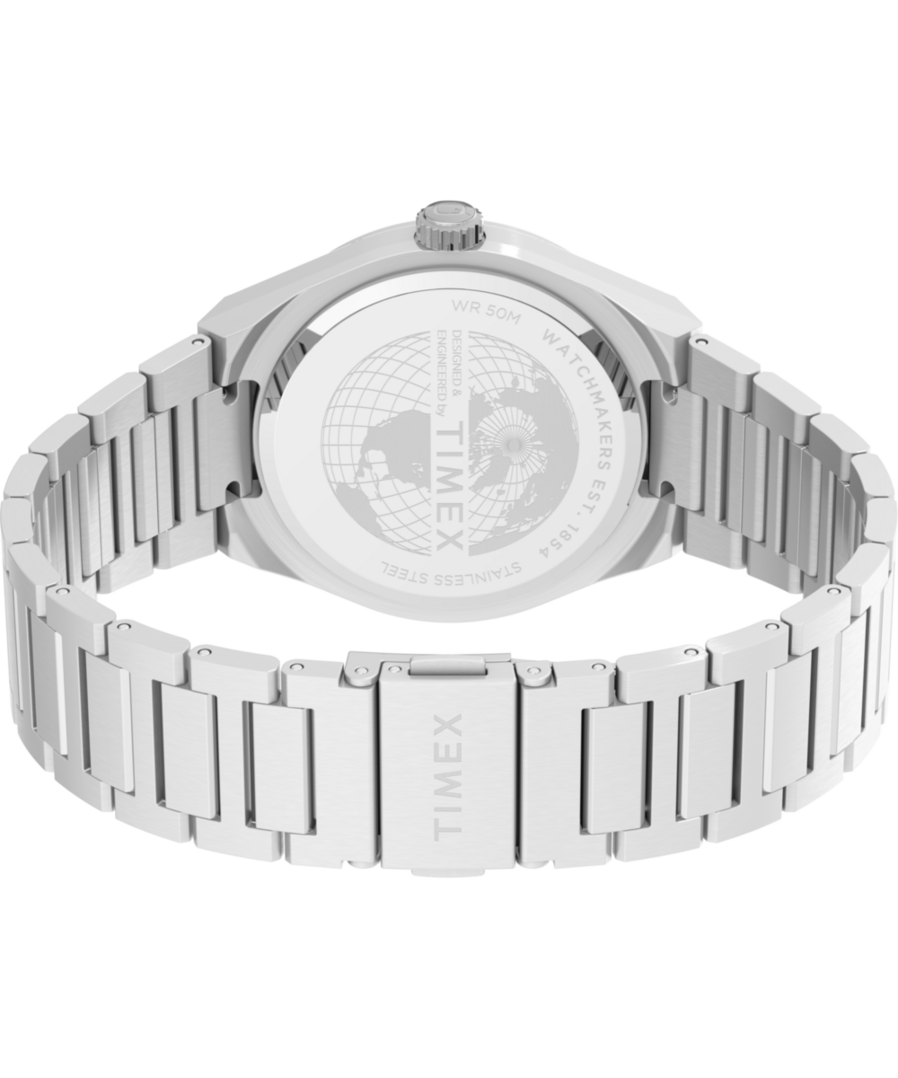 Q Timex® Continental Day and Date 39mm Stainless Steel Bracelet Watch - Image 8