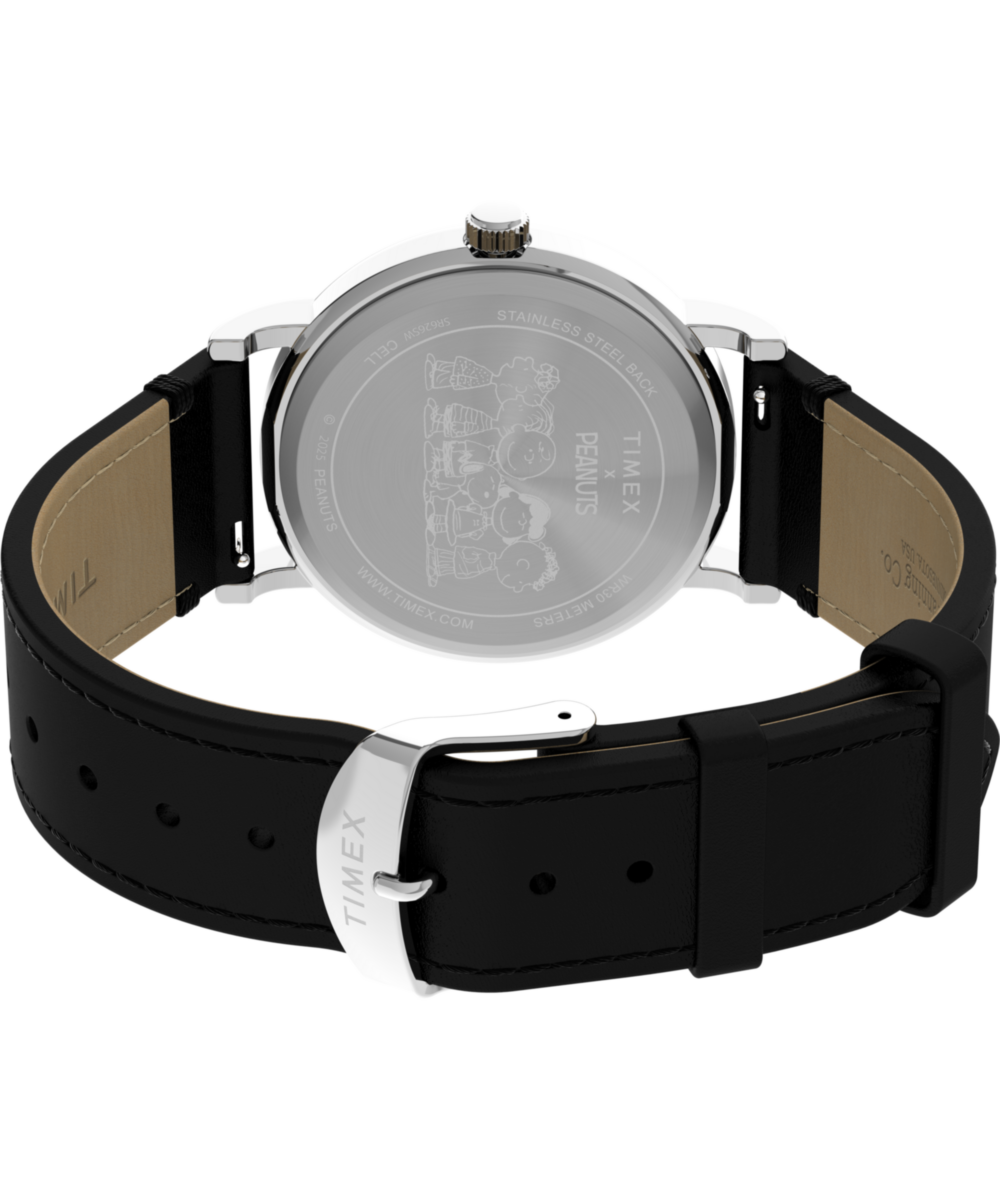 Peanuts® x Timex Weekender Snoopy Dancing 38mm Leather Strap Watch - Image 5