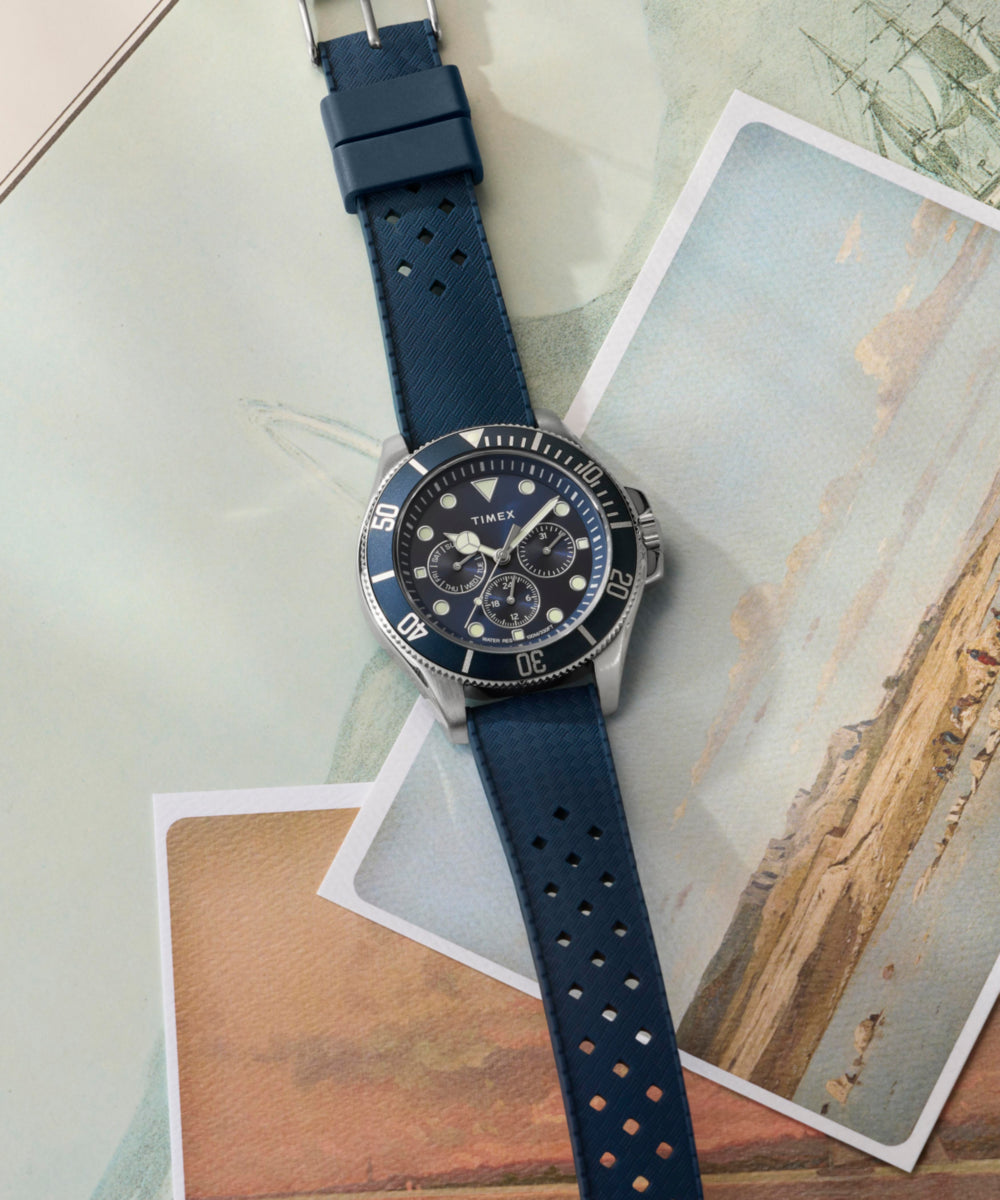 Harborside Coast Multifunction 43mm Synthetic Rubber Strap Watch - Image 6