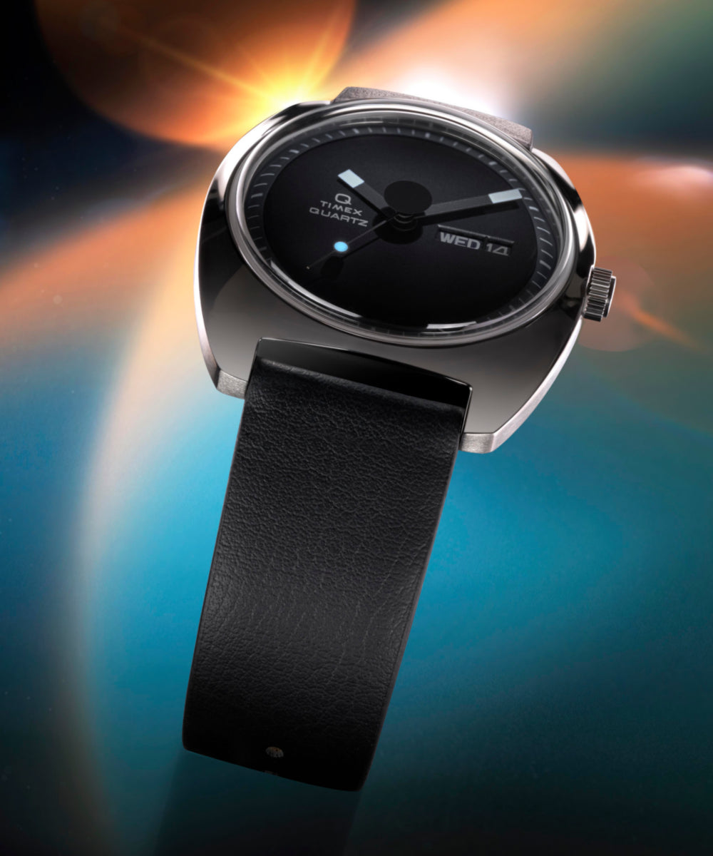 Q Timex® 1975 Enigma 37mm Leather Strap Watch - Image 6