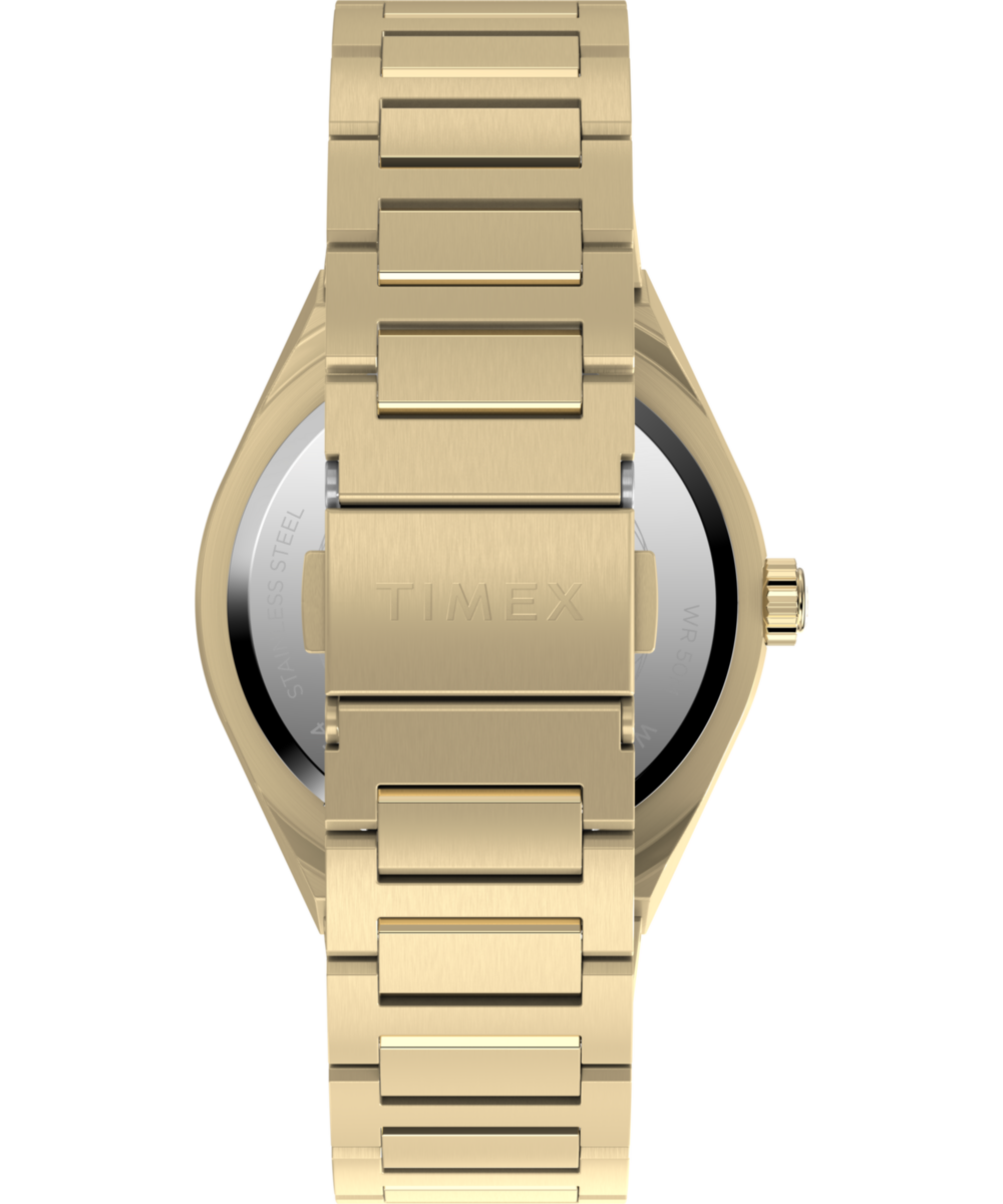 Q Timex® Continental Day and Date 39mm Stainless Steel Bracelet Watch - Image 4