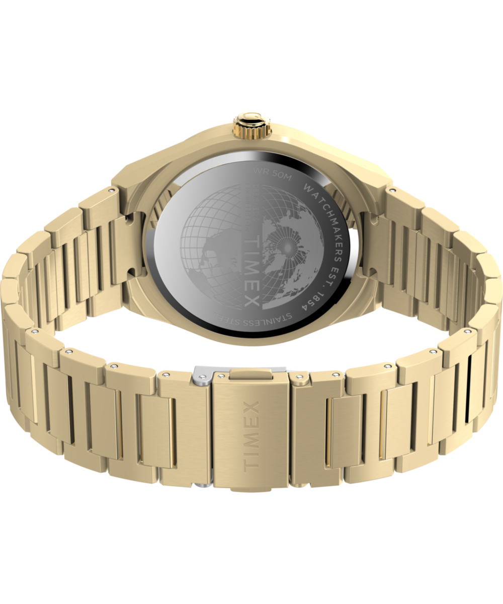 Q Timex® Continental Day and Date 39mm Stainless Steel Bracelet Watch - Image 6
