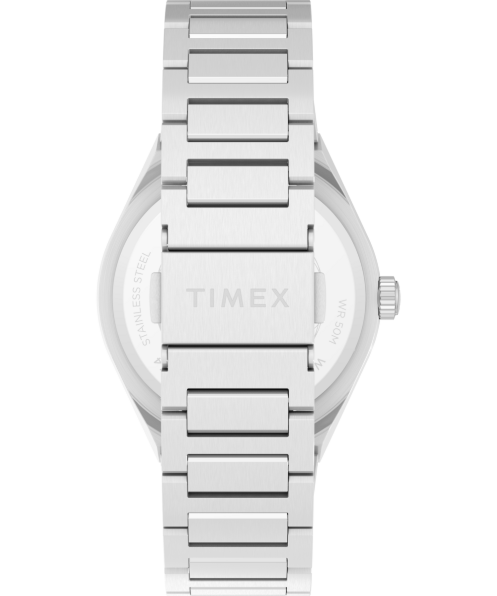 Q Timex® Continental Day and Date 39mm Stainless Steel Bracelet Watch - Image 4