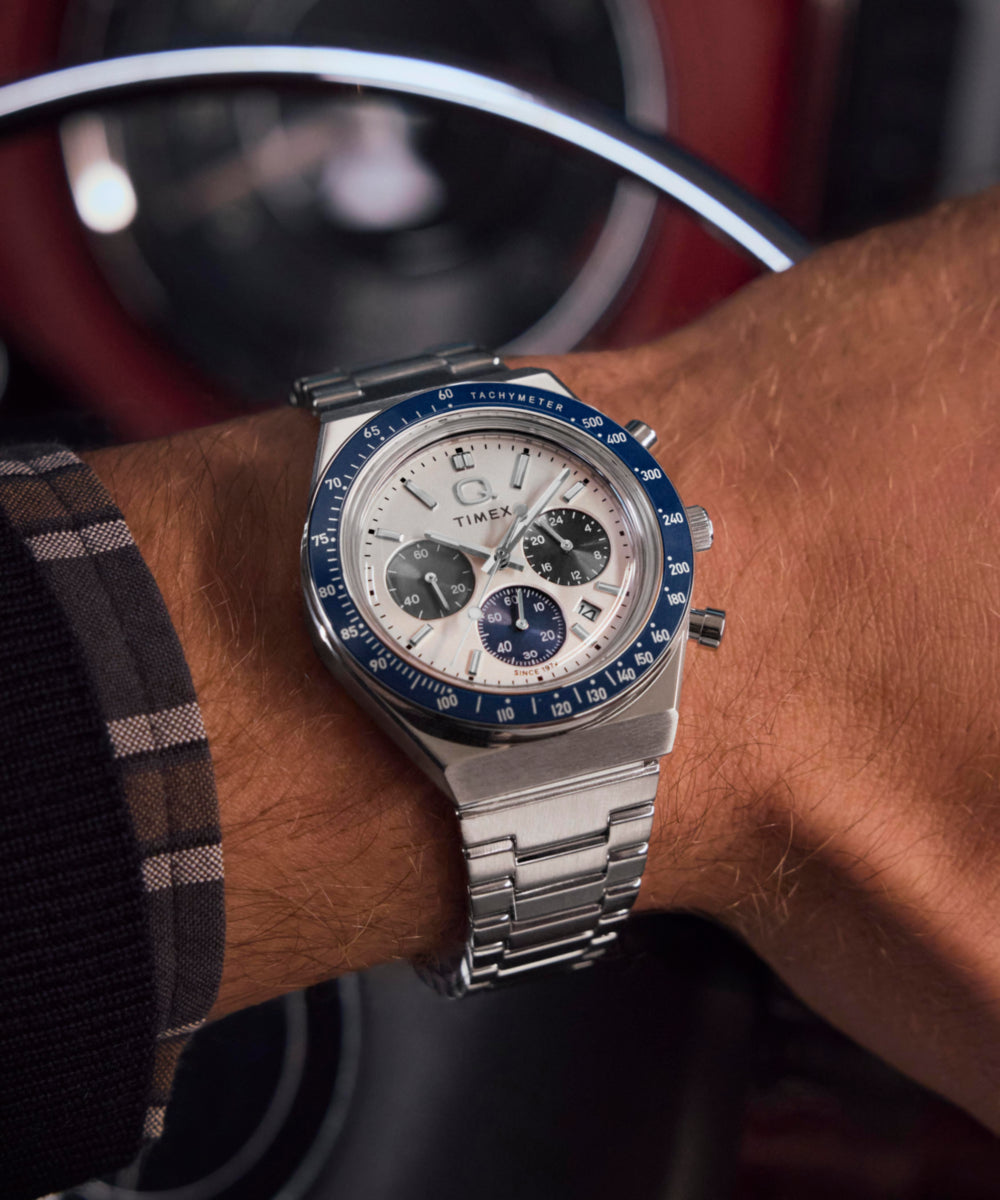 Q Timex® Chronograph 40mm Stainless Steel Bracelet Watch - Image 2