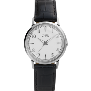 Marlin® Quartz 34mm Leather Strap Watch