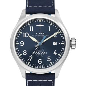 Pan Am® x Timex Waterbury Automatic Ace 41mm Leather Strap Watch