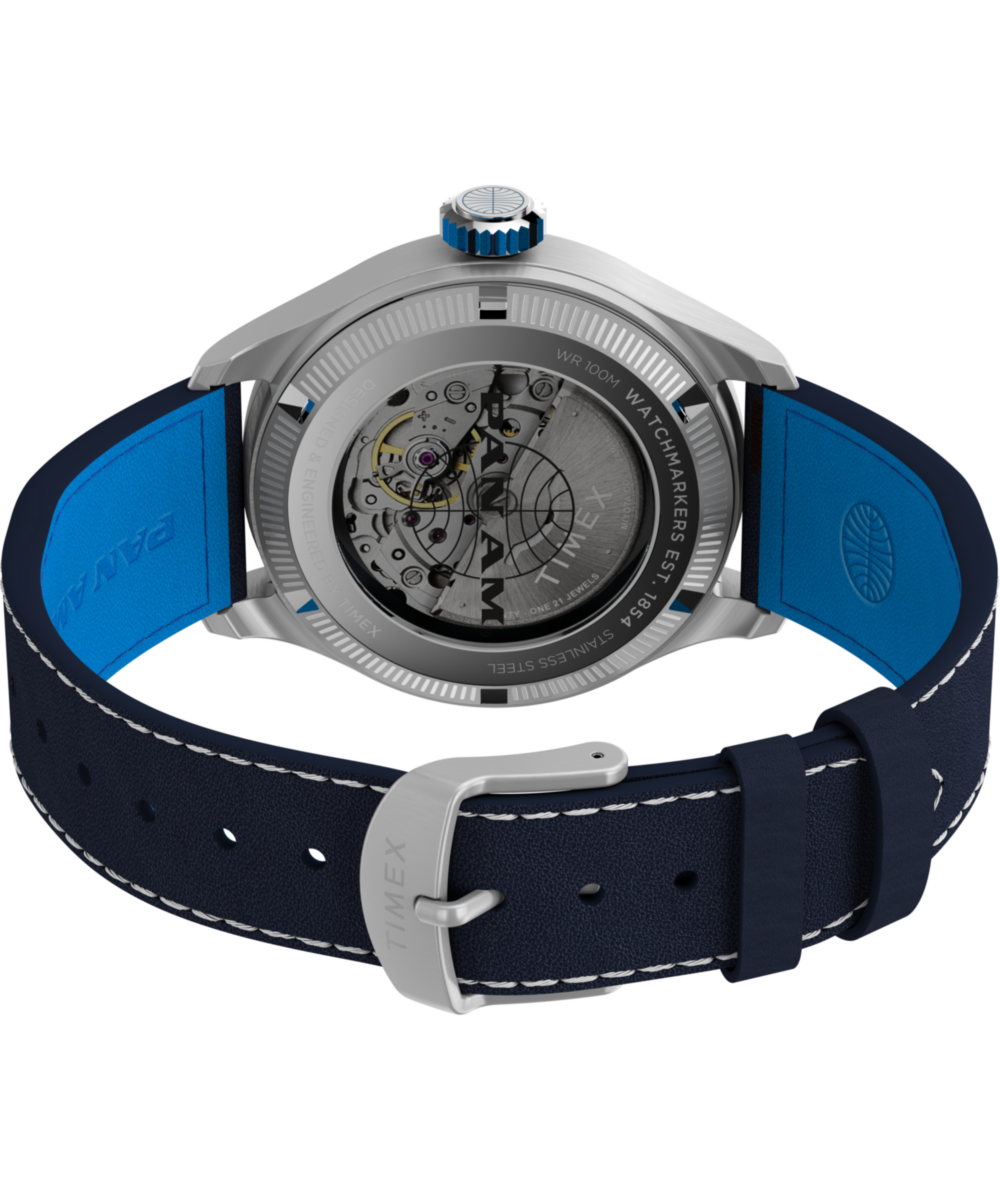 Pan Am® x Timex Waterbury Automatic Ace 41mm Leather Strap Watch - Image 7