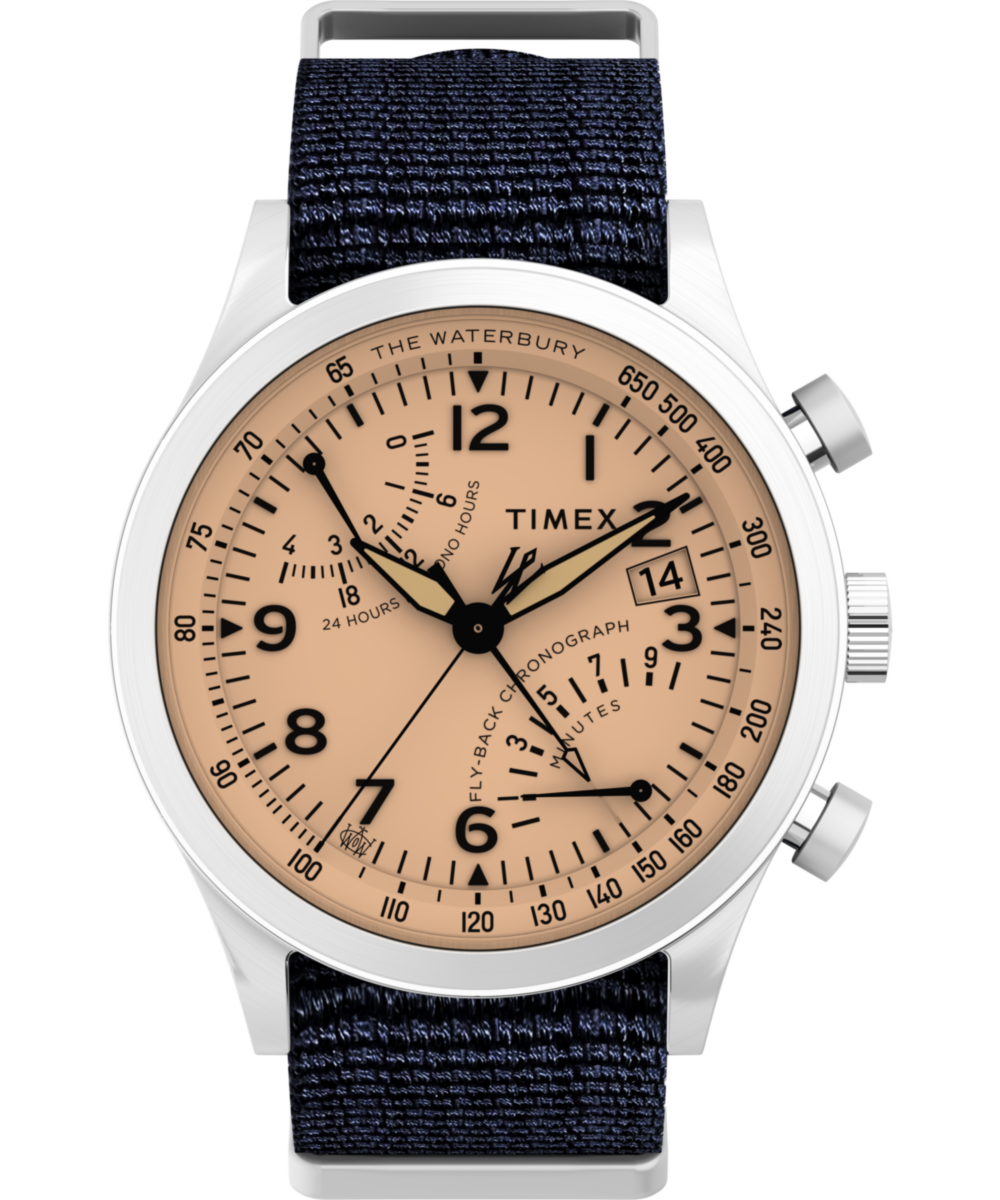 Waterbury Traditional Fly-Back Chronograph 43mm Fabric Strap Watch