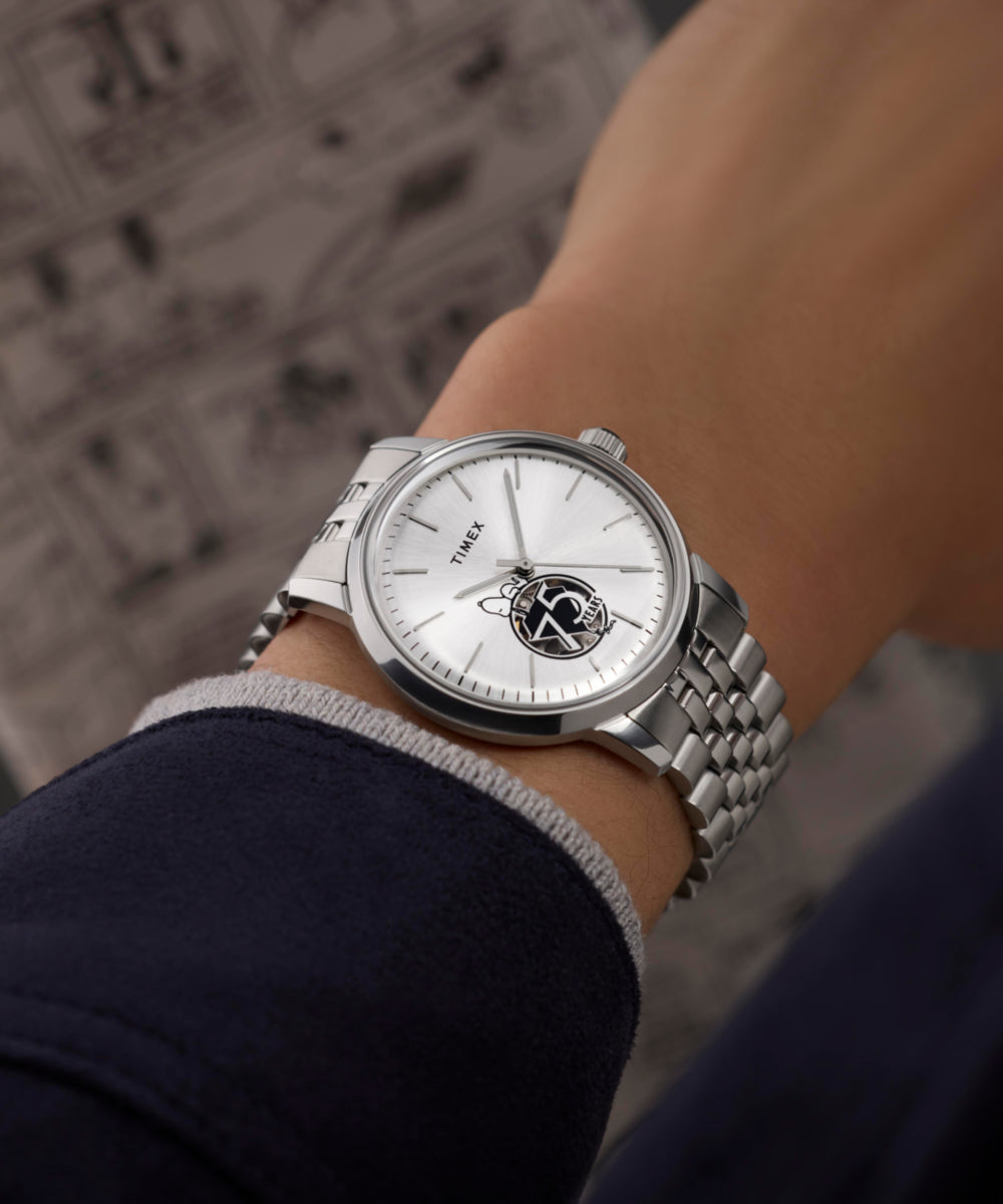 Peanuts® x Timex Marlin® Automatic 75th Anniversary 40mm Stainless Steel Bracelet Watch - Image 2