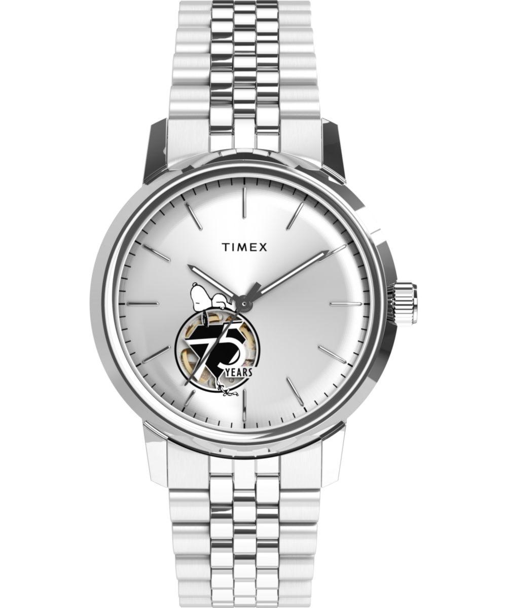 Peanuts® x Timex Marlin® Automatic 75th Anniversary 40mm Stainless Steel Bracelet Watch