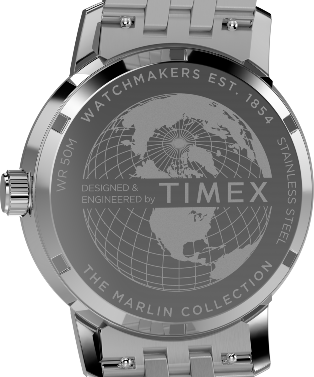 Marlin® Quartz GMT 40mm Stainless Steel Bracelet Watch - Image 4