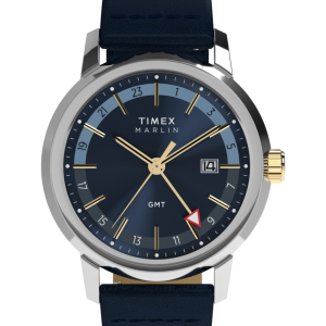 Marlin® Quartz GMT 40mm Leather Strap Watch
