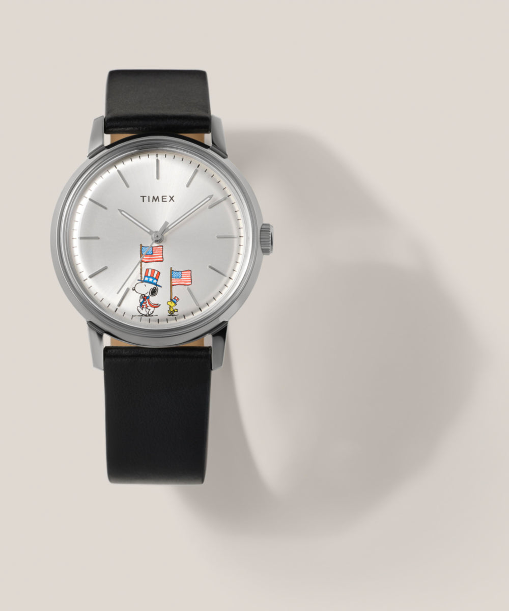 Peanuts® x Timex Marlin® Automatic Americana 40mm Leather Strap Watch - Image 7