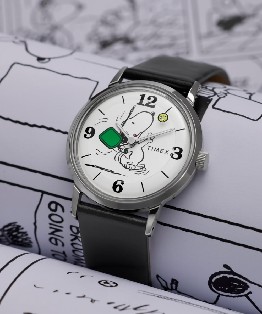 Peanuts® x Timex Marlin® Pickleball 38mm Leather Strap Watch - Image 7