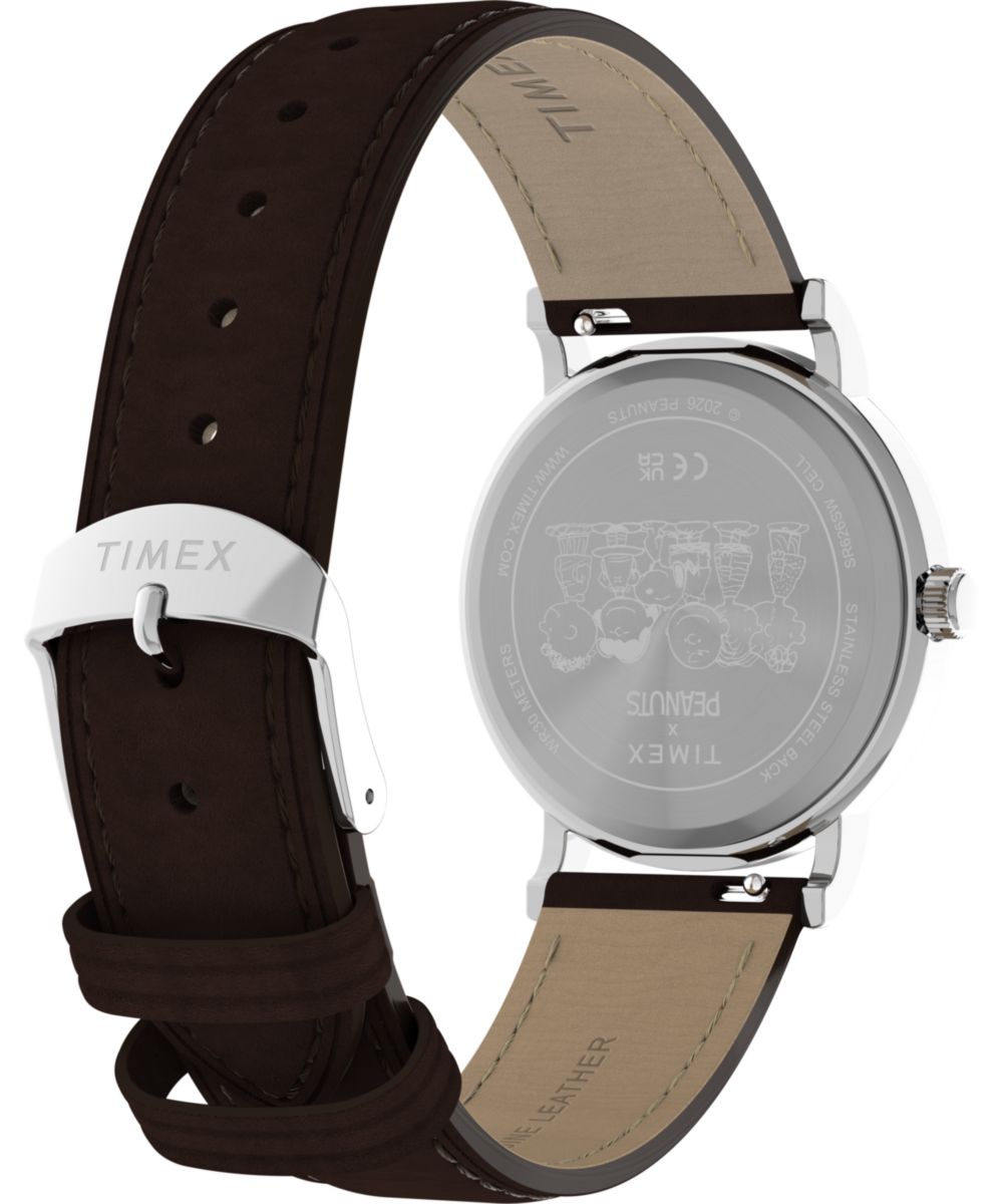 Peanuts® x Timex Weekender Baseball 38mm Leather Strap Watch - Image 5