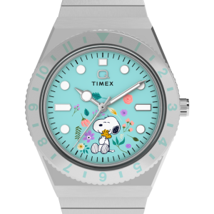 Peanuts® x Q Timex® 36mm Stainless Steel Expansion Band Watch