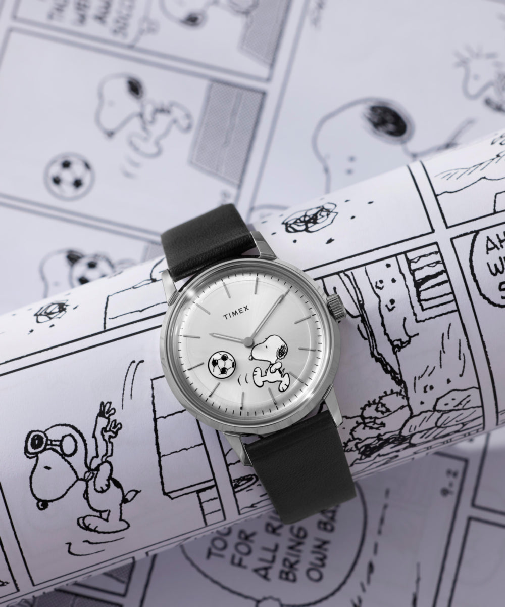 Peanuts® x Timex Marlin® Automatic Soccer 40mm Leather Strap Watch - Image 7