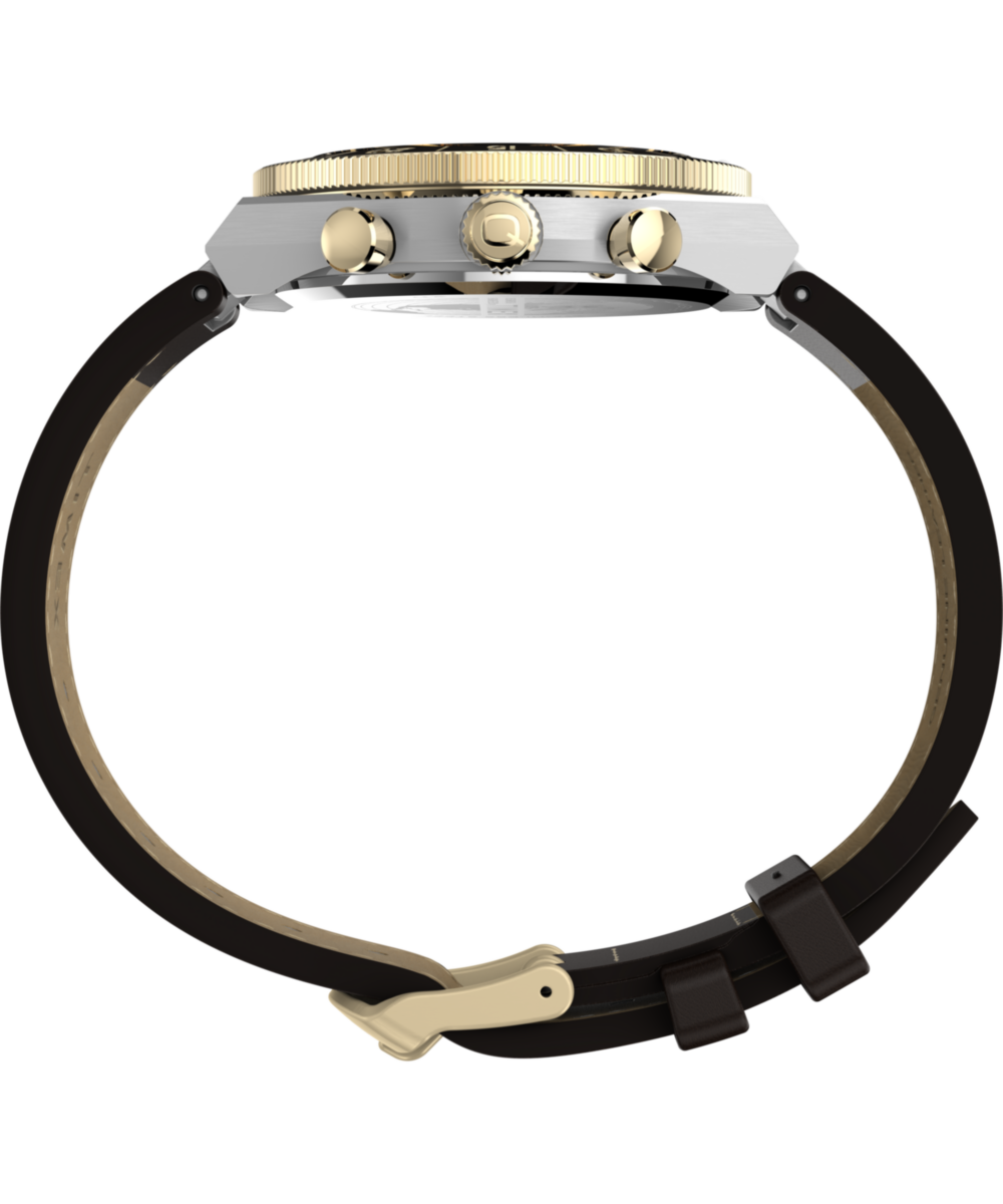 Q Timex Continental Chronograph 40mm Leather Strap Watch - Image 2