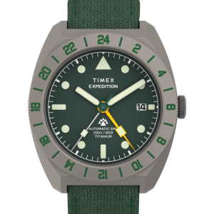 Expedition® Pioneer Titanium Automatic GMT 41mm Fabric Strap Watch