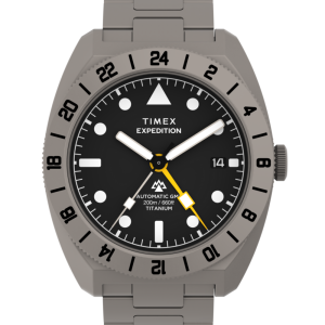 Expedition® Pioneer Titanium Automatic GMT 41mm Titanium Bracelet Watch