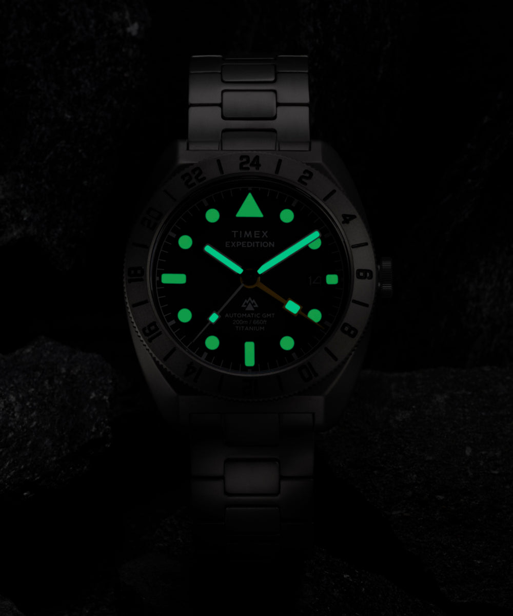 Expedition® Pioneer Titanium Automatic GMT 41mm Titanium Bracelet Watch - Image 9