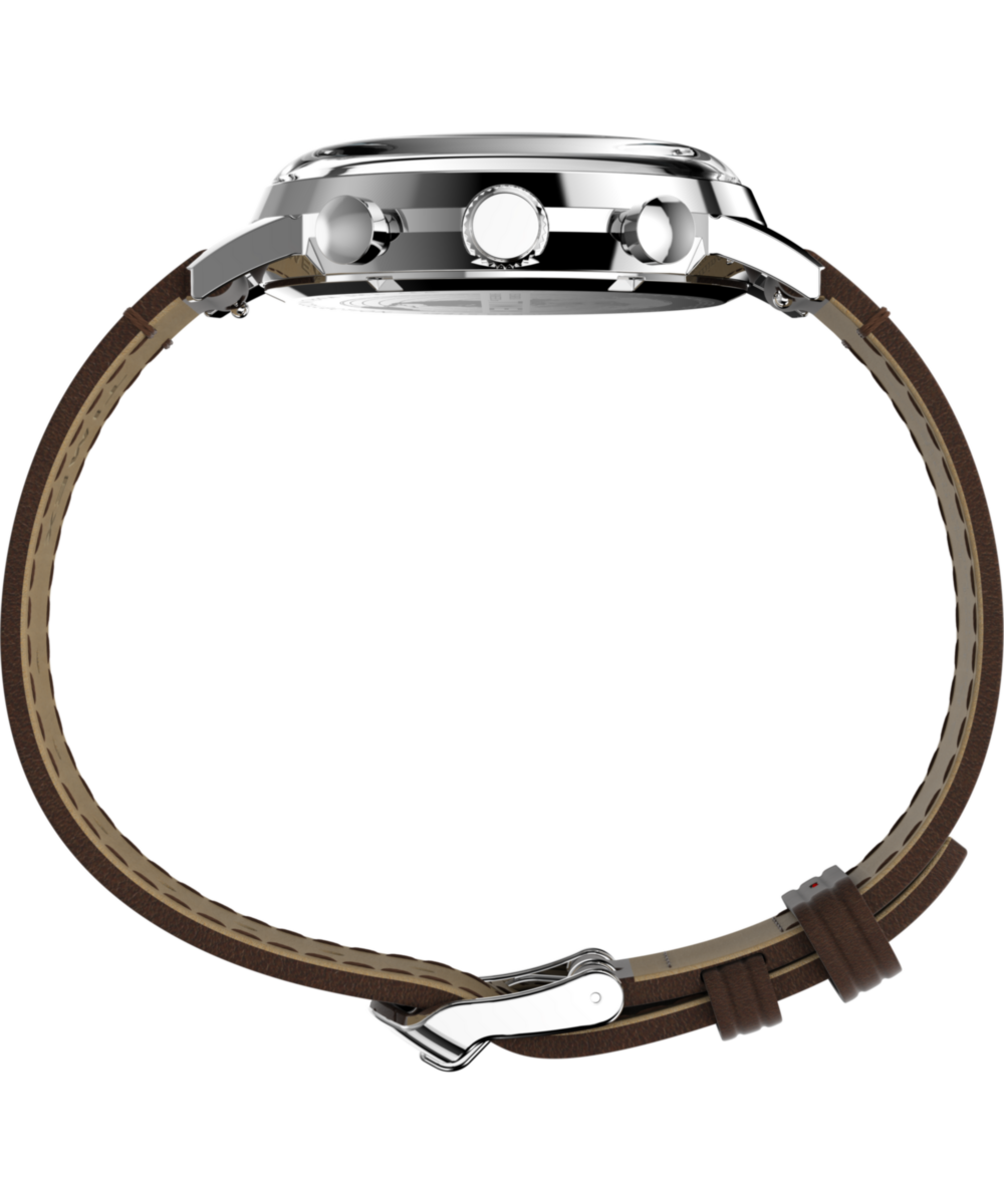 Marlin® Chronograph Tachymeter 40mm Leather Strap Watch - Image 3