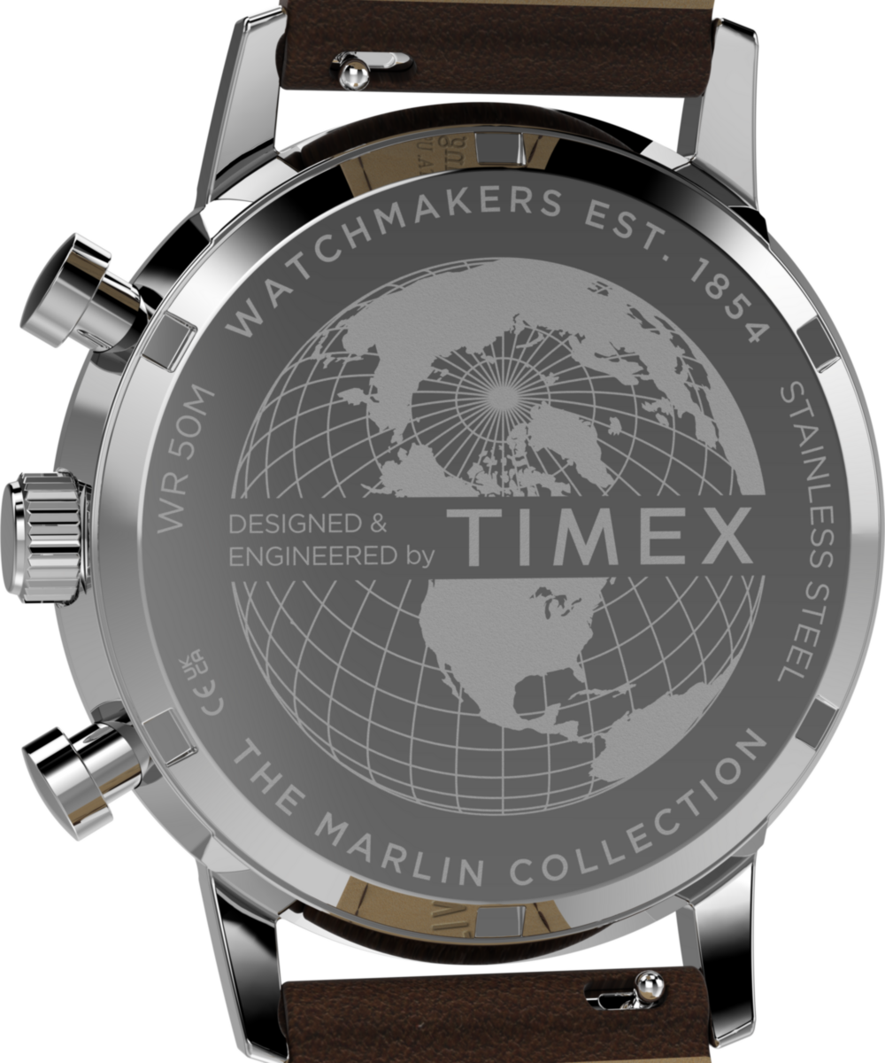 Marlin® Chronograph Tachymeter 40mm Leather Strap Watch - Image 5