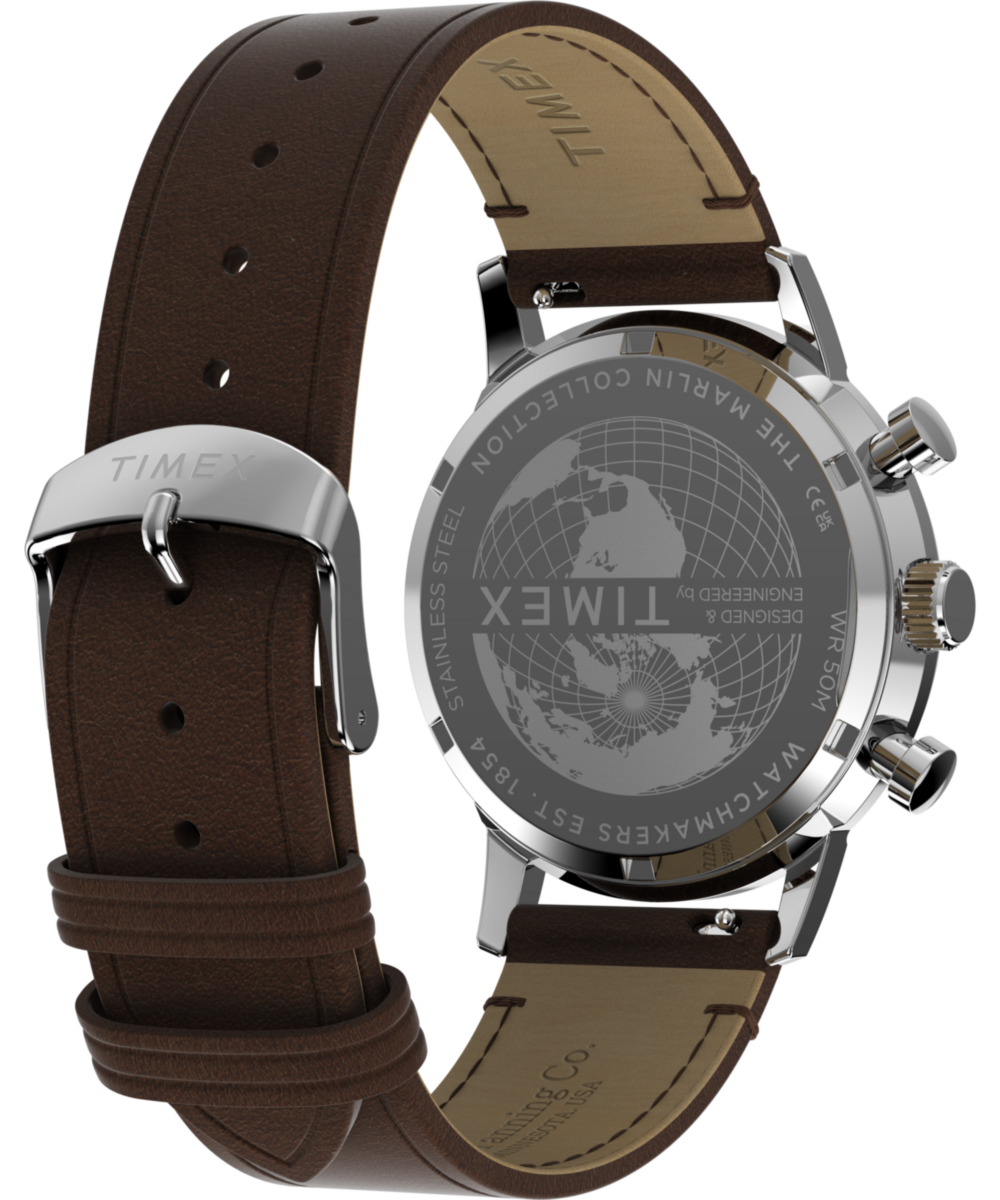 Marlin® Chronograph Tachymeter 40mm Leather Strap Watch - Image 6