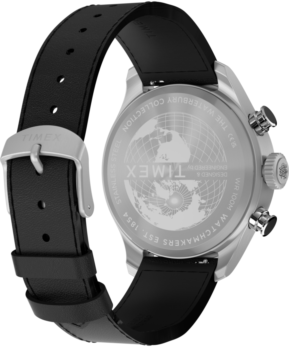 Waterbury Ace Fly-Back Chronograph 43mm Leather Strap Watch - Image 6
