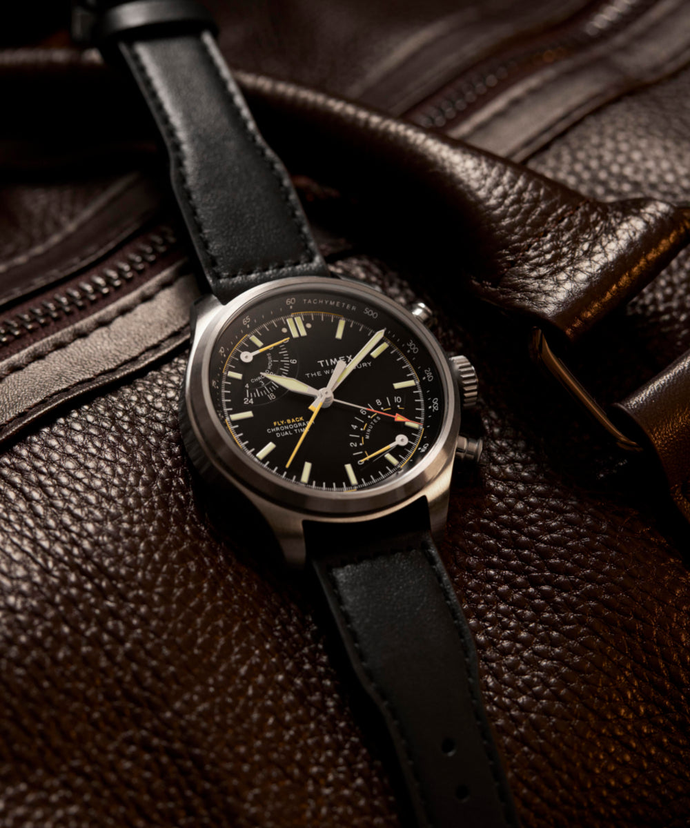 Waterbury Ace Fly-Back Chronograph 43mm Leather Strap Watch - Image 7