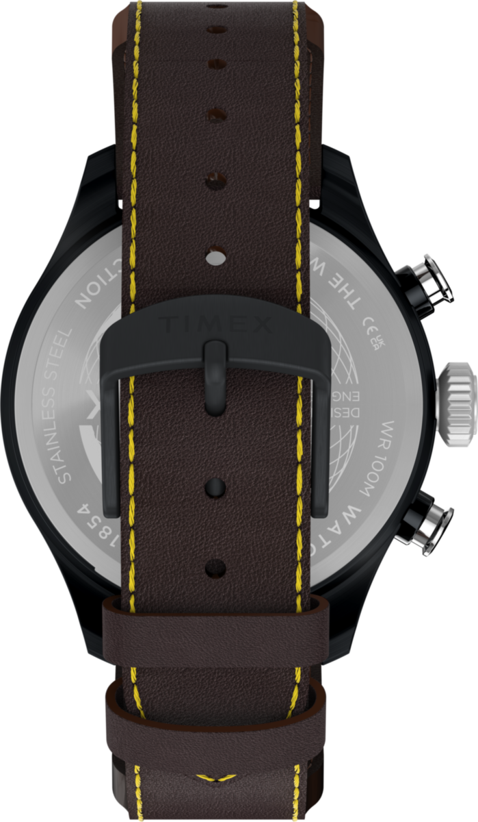 Waterbury Ace Fly-Back Chronograph 43mm Leather Strap Watch - Image 4