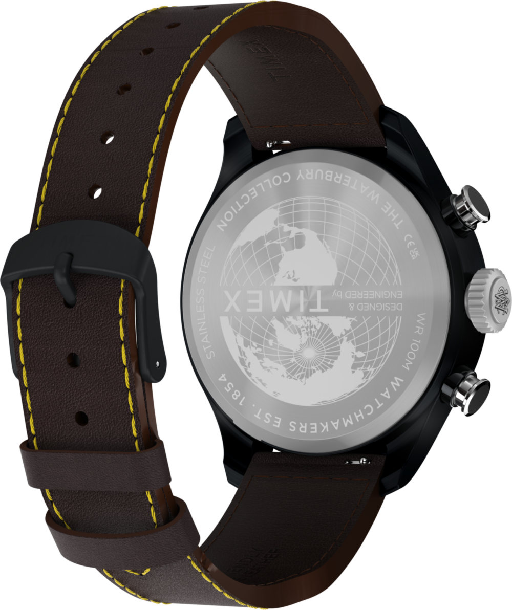 Waterbury Ace Fly-Back Chronograph 43mm Leather Strap Watch - Image 6