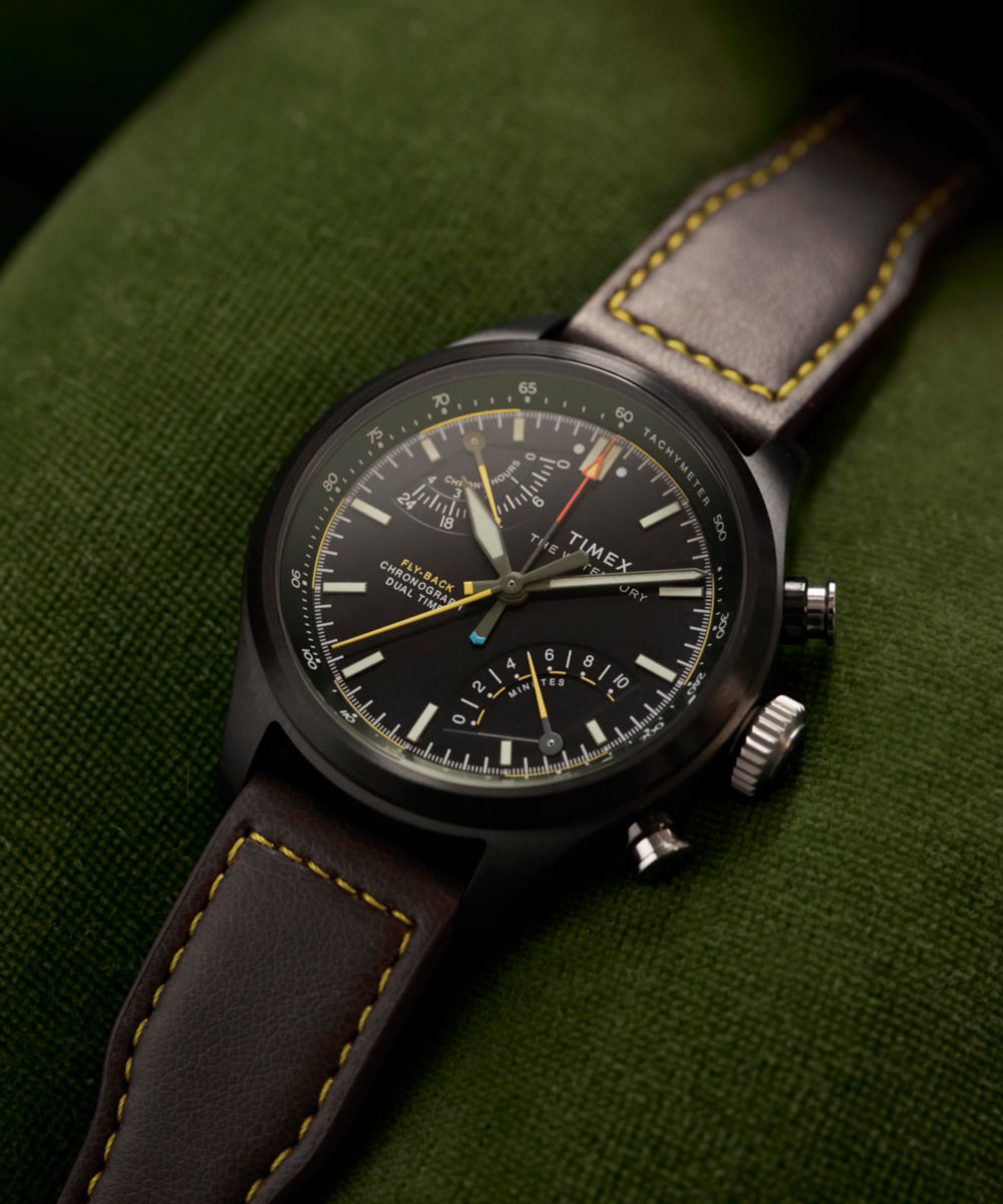 Waterbury Ace Fly-Back Chronograph 43mm Leather Strap Watch - Image 8