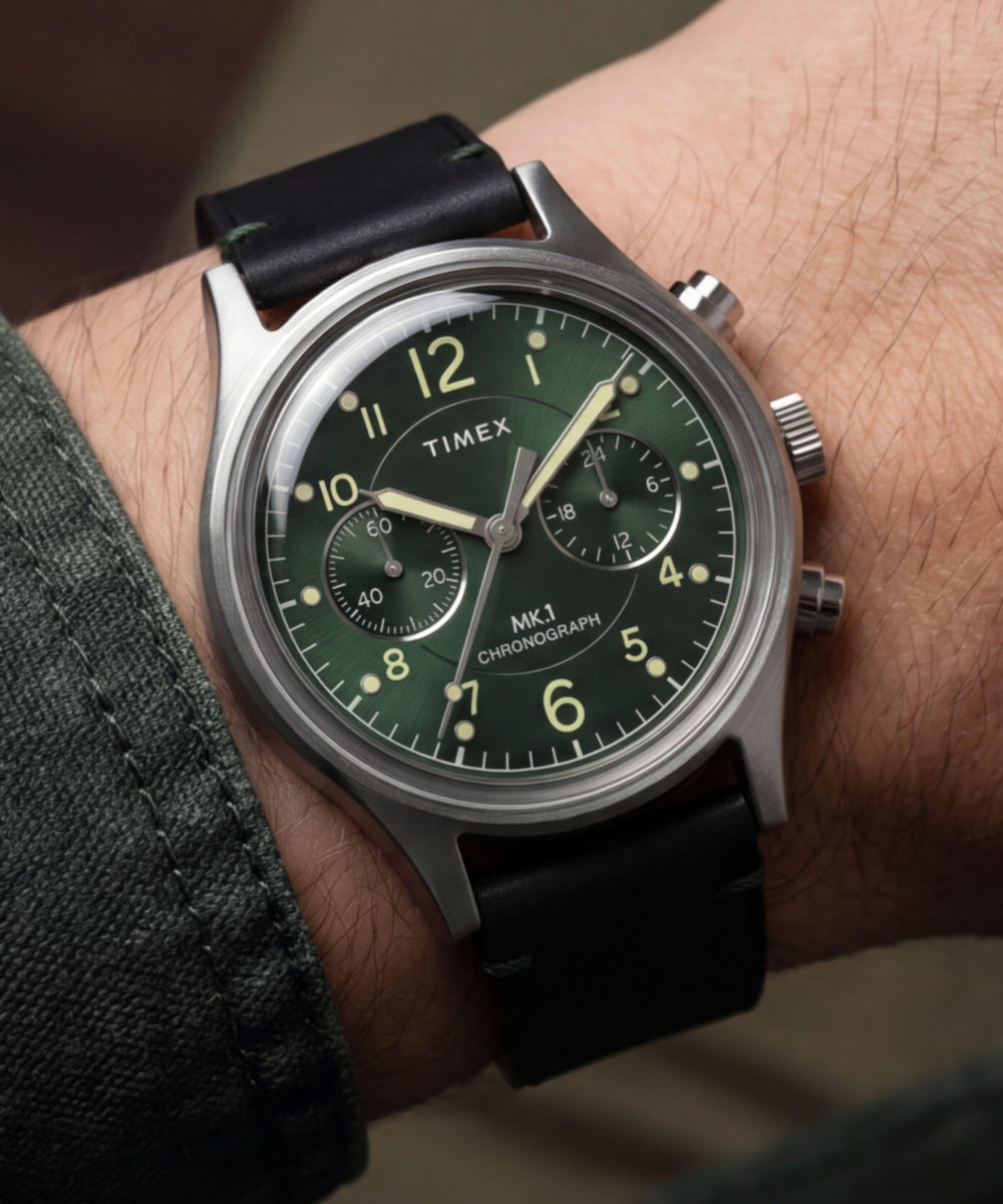 MK1® Chronograph 40mm Leather Strap Watch - Image 2