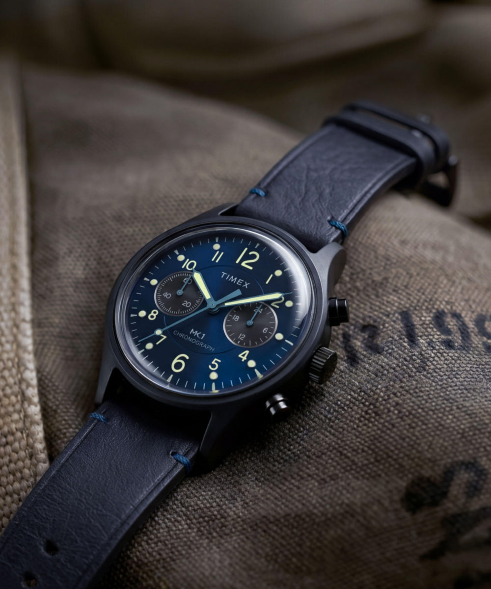 MK1® Chronograph 40mm Leather Strap Watch - Image 7