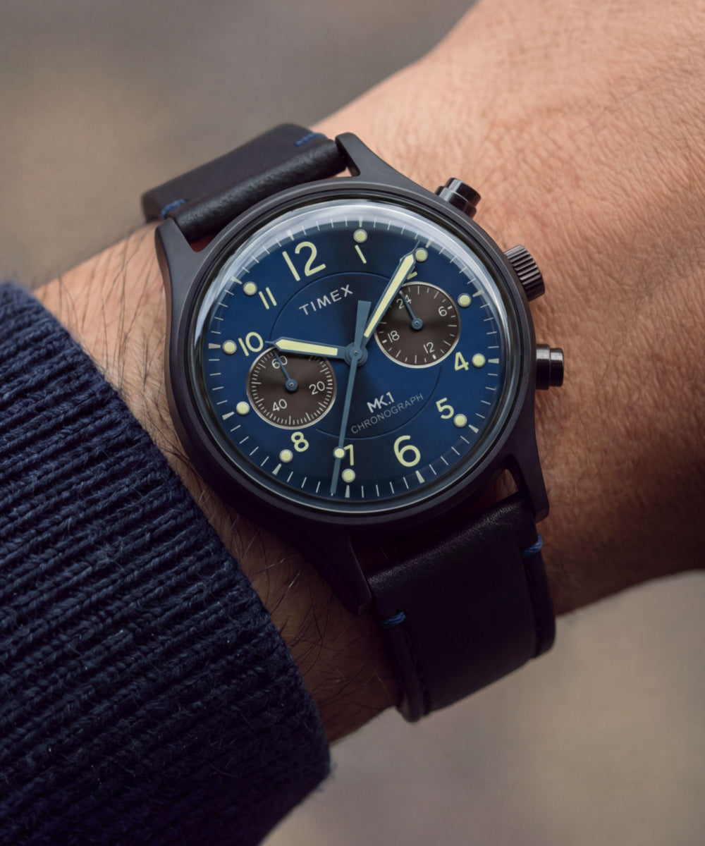 MK1® Chronograph 40mm Leather Strap Watch - Image 2
