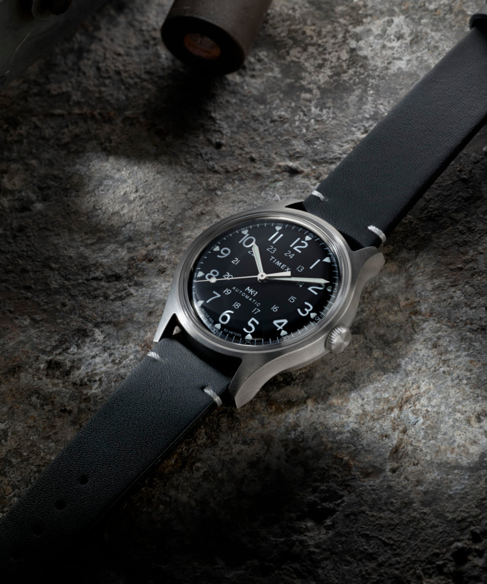 Timex MK1 Automatic 40mm Leather Strap Watch - Image 8