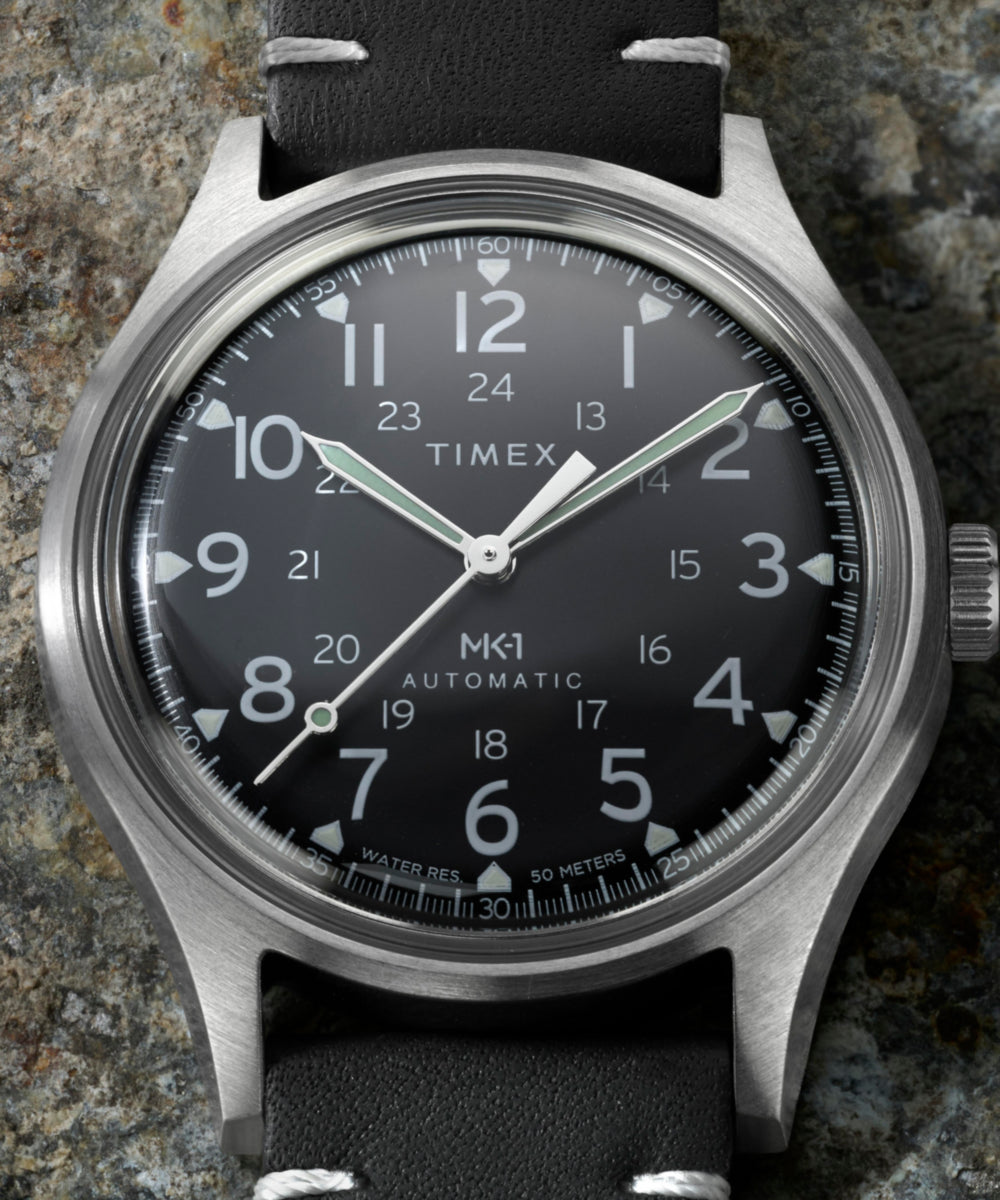 Timex MK1 Automatic 40mm Leather Strap Watch - Image 9