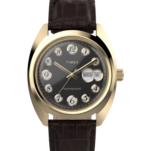 Timex® 1976 Rotary Phone Dial Reissue 37mm Leather Strap Watch