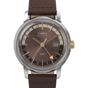 Marlin® Quartz GMT 40mm Leather Strap Watch