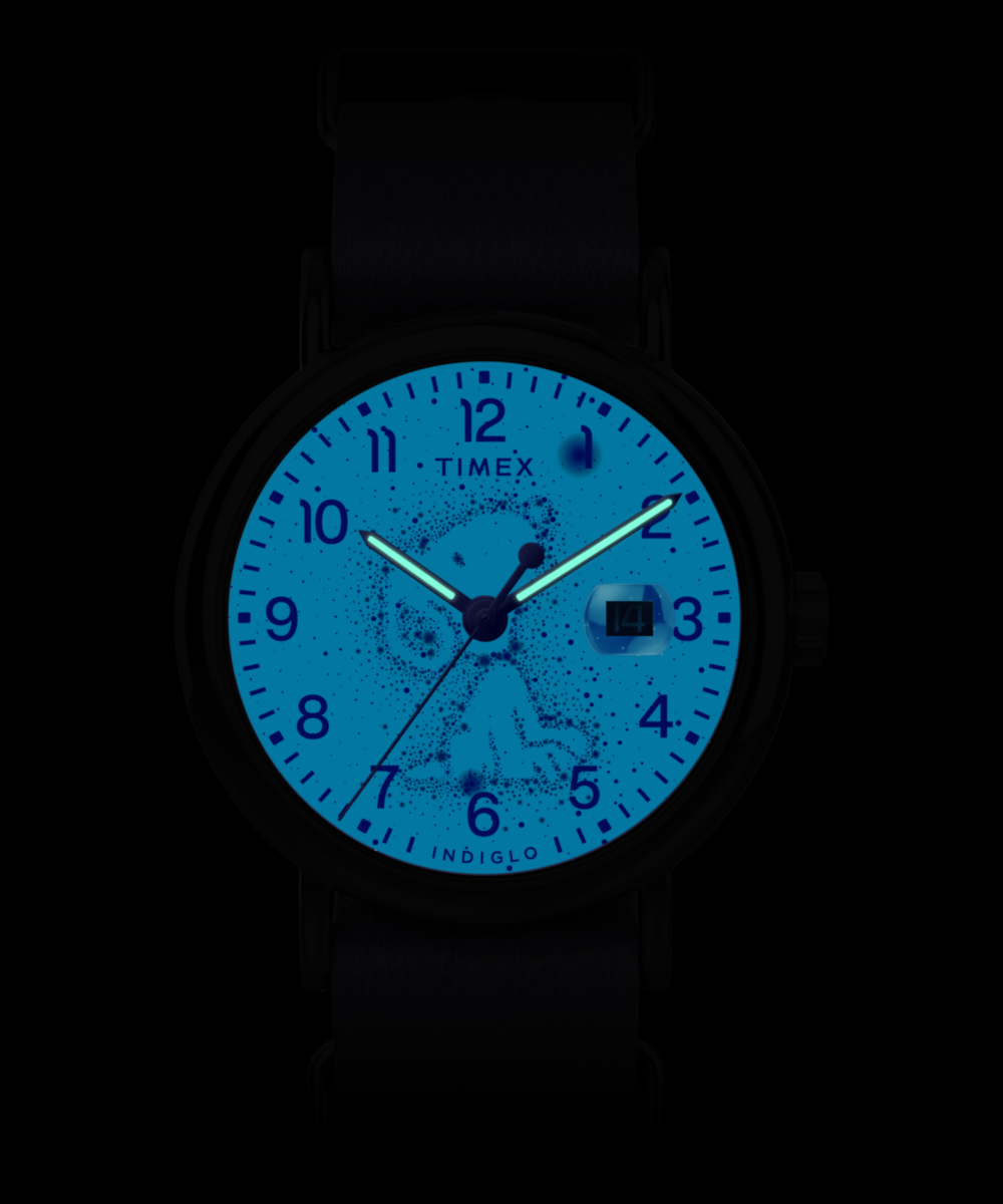 Peanuts® x Timex Weekender Astronomy 40mm Leather Strap Watch - Image 7