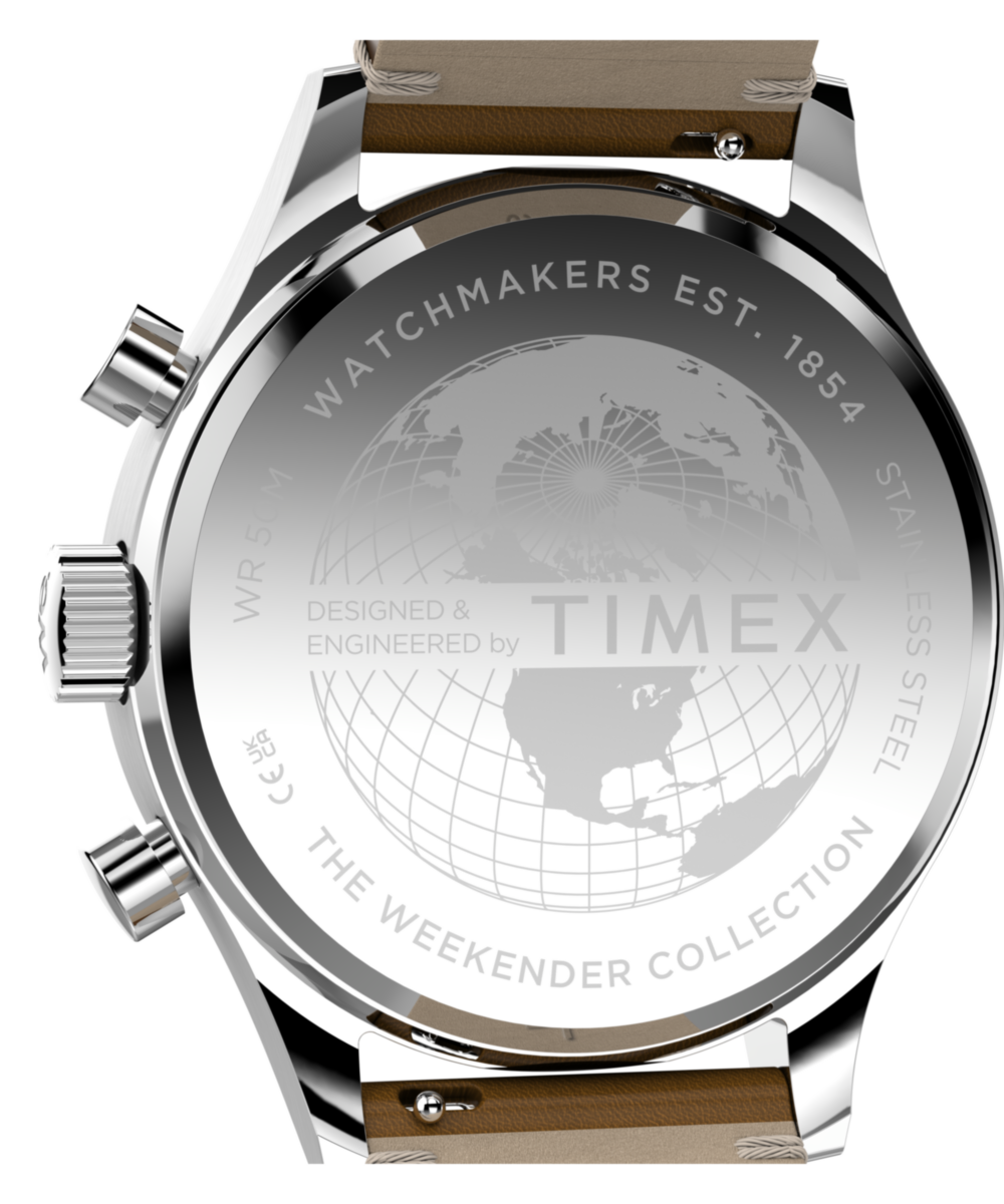 Timex Weekender® New England Chronograph 40mm Leather Strap Watch - Image 5