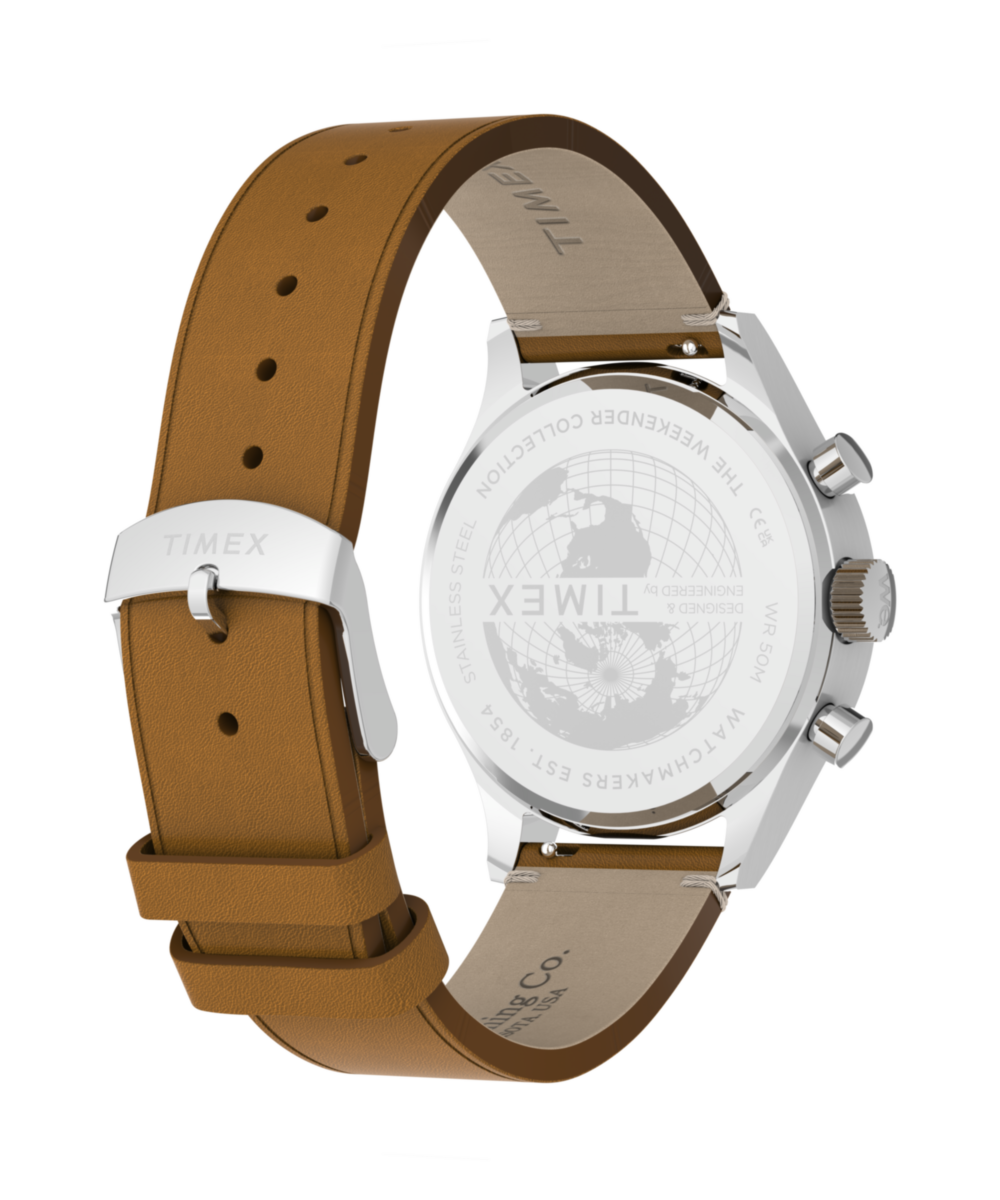 Timex Weekender® New England Chronograph 40mm Leather Strap Watch - Image 6
