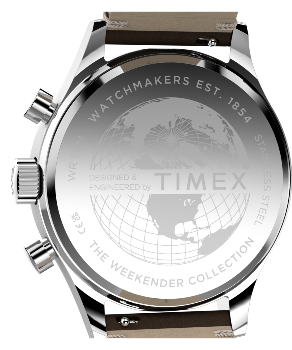 Timex Weekender® New England Chronograph 40mm Leather Strap Watch - Image 5